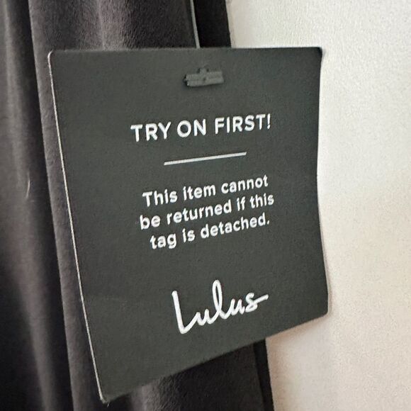 Lulus High Rise Wide Leg Trouser Pants Black Size Medium - Picture 7 of 8